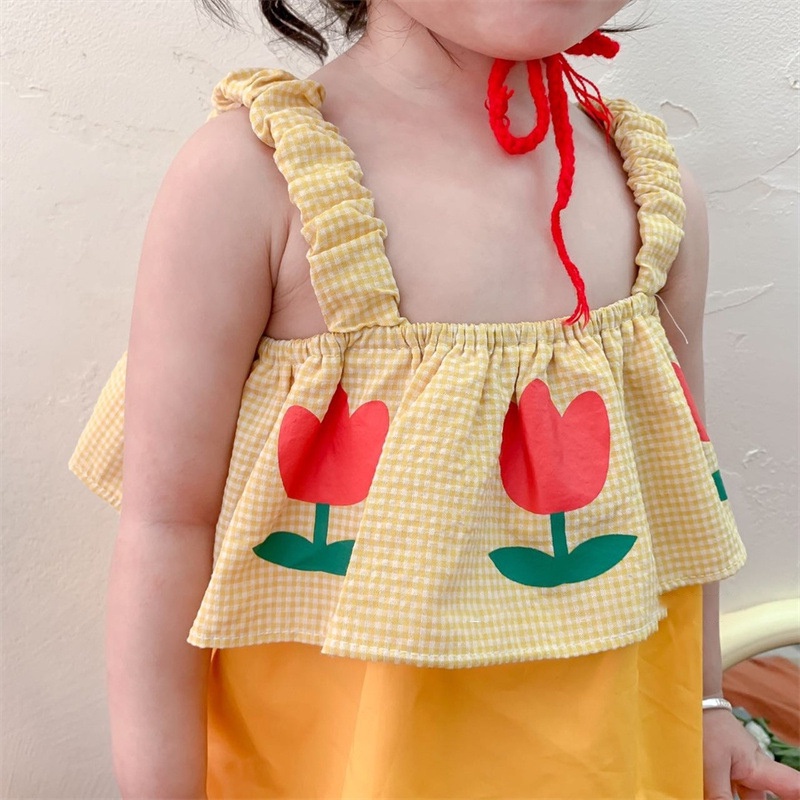 Đầm Hoa Tulip Xinh Xắn Cho Bé Gái