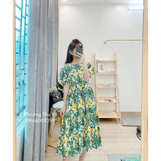 ĐẦM HOA TAY LỠ KÈM DÂY CỘT EO -6/11