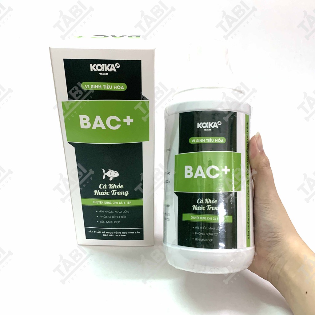 Chai 1000ML Men Vi Sinh Tiêu Hoá BAC+ KOIKA Cho Cá Khoẻ - Men Vi Sinh Hồ Cá Giúp Nước Trong, Ổn Định [BAC+ 1L]
