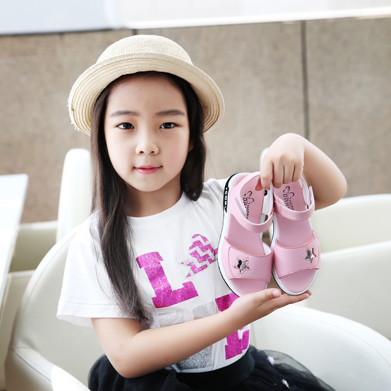 Sandal bé gái dép sandal cho bé gái đi học đi chơi họa tiết sao siêu xinh siêu êm chân