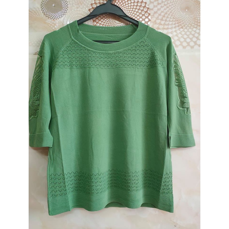 Áo kiểu len tay ren