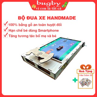 Đồ chơi đua xe Handmade bằng gỗ tăng tương tác bố mẹ và bé xe được làm hoàn toàn bằng gỗ an toàn tuyệt đối