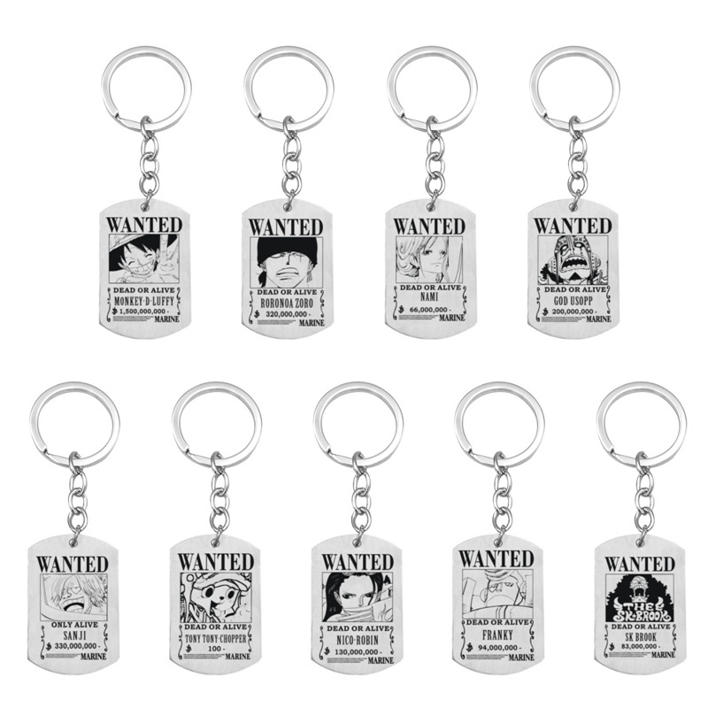 Móc khóa hình các nhân vật trong One Piece Luffy 1.5 bằng thép không gỉ