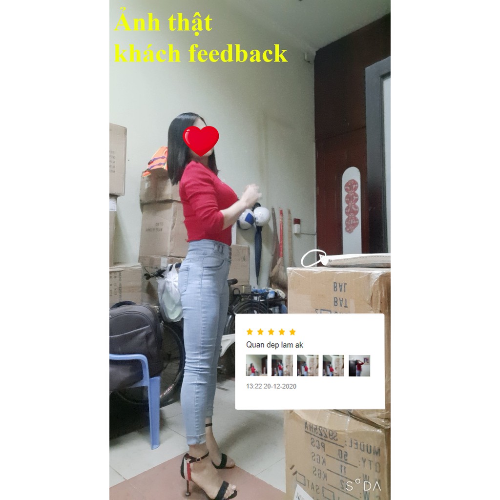 Quần jeans skinny cạp cao 3 cúc dài 98cm (có bigsize) - quần bò lưng siêu cao co giãn | BigBuy360 - bigbuy360.vn