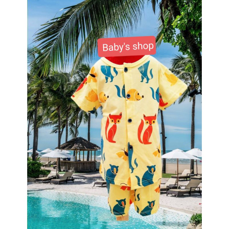 BỘ COTTON ĐÙI CHO BÉ HỌA TIẾT CON VẬT ĐÁNG YÊU CHO BÉ TRAI