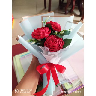 Hoa Giấy Nhún 3 Bông Handmade