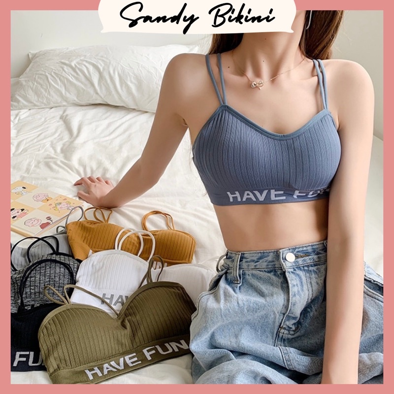 ÁO BRA NỮ CÚP NGỰC DỆT KIM HAVE FUN CỰC XINH