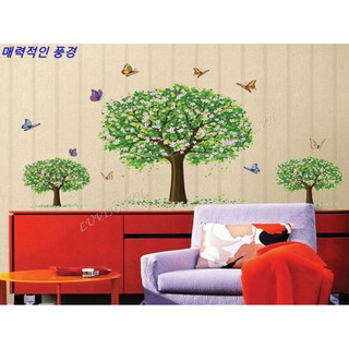 Decal dán tường LUVINA trang trí phòng khách, phòng ngủ, phòng ăn - Ba cây xanh