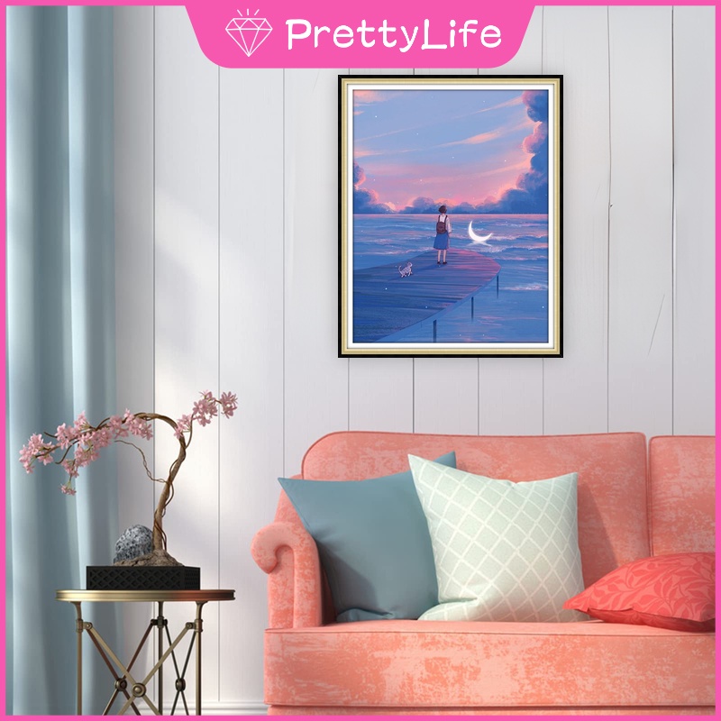 Bộ Tranh Đính Đá 5D Tự Làm Họa Tiết Thế Giới Hoạt Hình 40x50cm Trang Trí Nhà Cửa