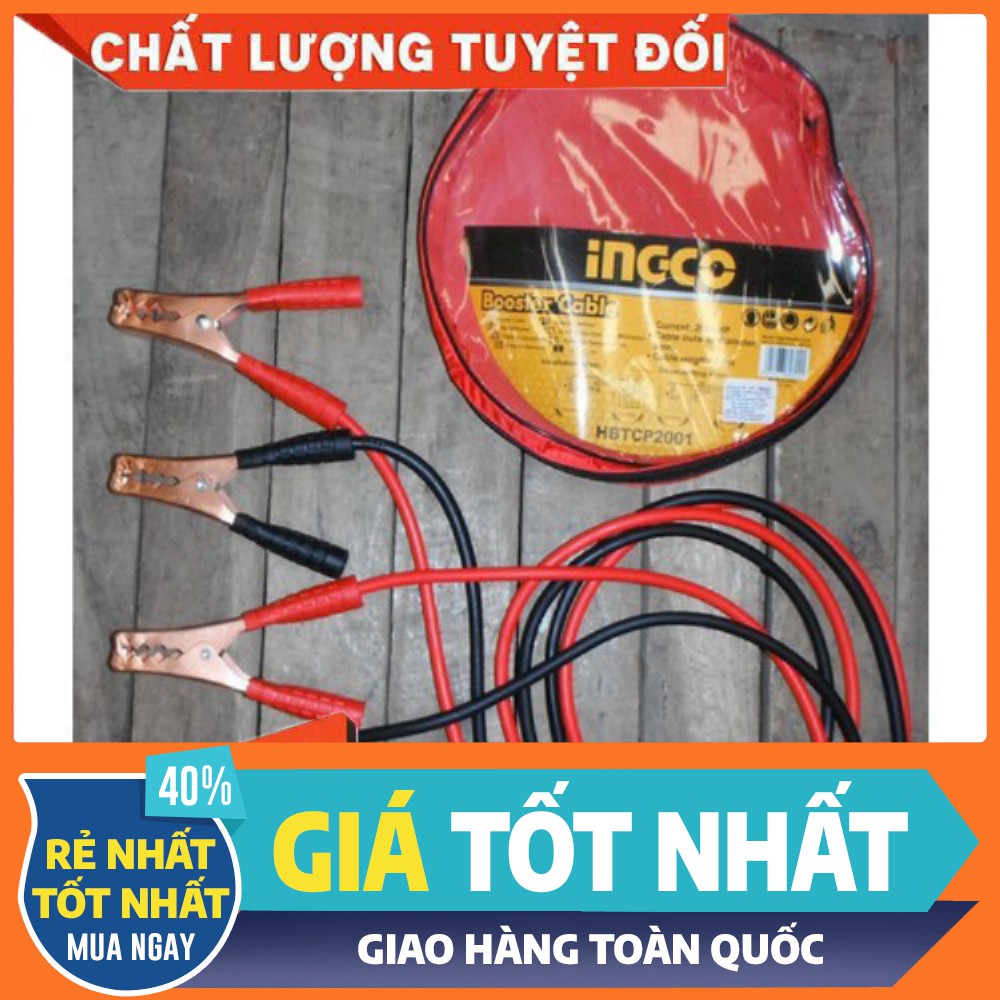 Dây cáp sạc bình ắc qui 200AMP INGCO HBTCP2001 [bảo hành chính hãng]