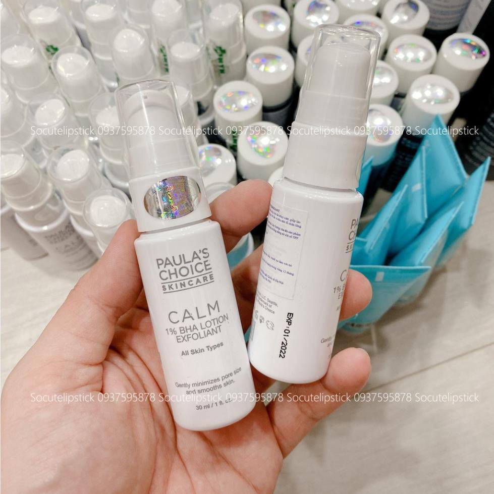 [Date 2022] Tẩy tế bào chết cho da nhạy cảm PC‎ Calm Redness Relief 1% BHA Lotion Exfoliant 30ml