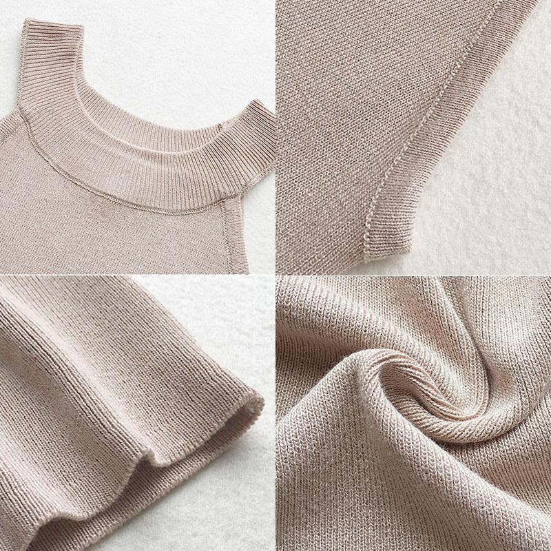 Áo dệt kim màu trơn thiết kế cổ yếm quyến rũ | BigBuy360 - bigbuy360.vn