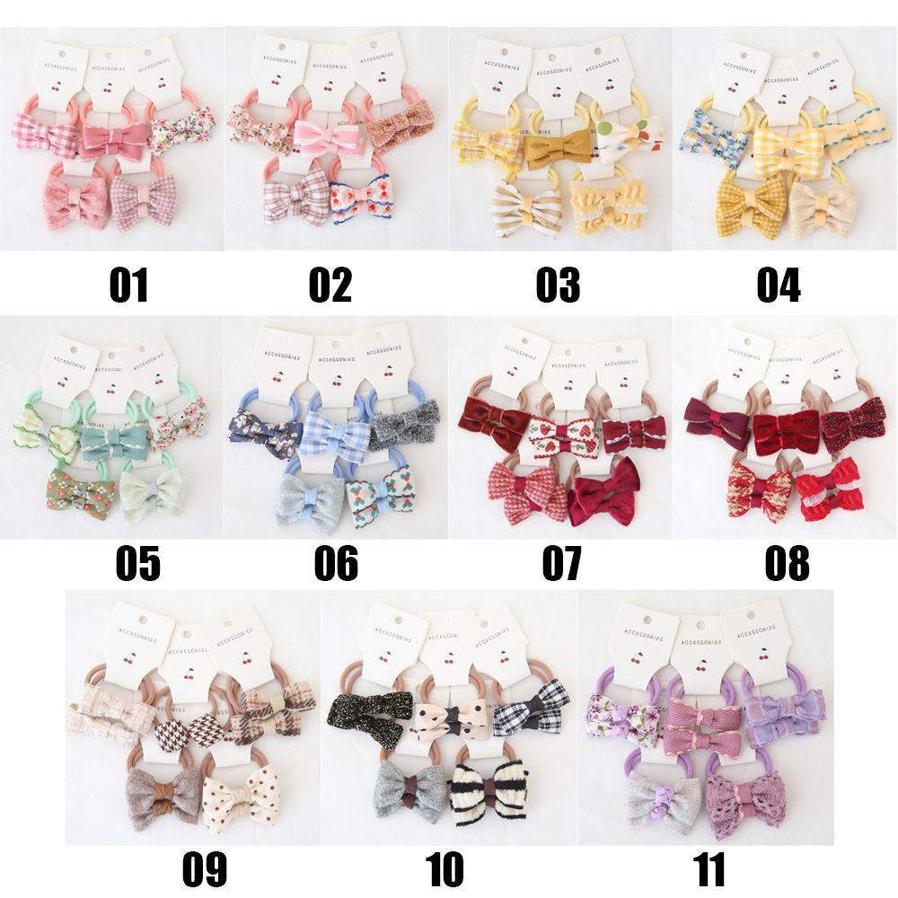 Set 10 Dây Cột Tóc Cao Su Co Giãn Đính Bóng Lông Sang Trọng Cho Bé Gái