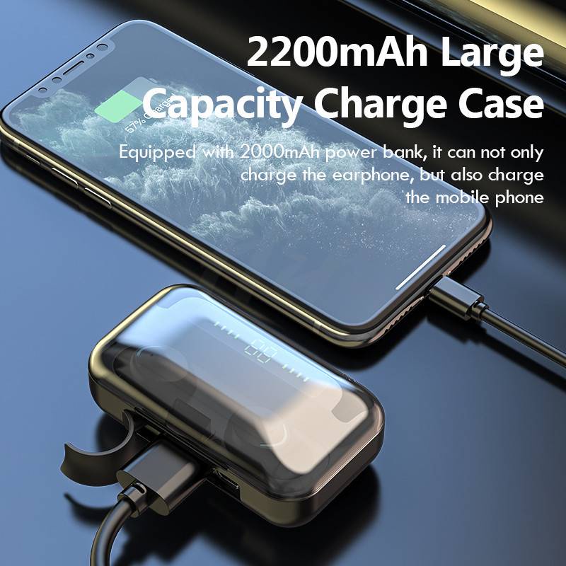 Dllencase Tai Nghe Nhét Tai Không Dây F9-5C TWS 5.0 8D Âm Thanh Nổi Tích Hợp Micro Tiện Dụng