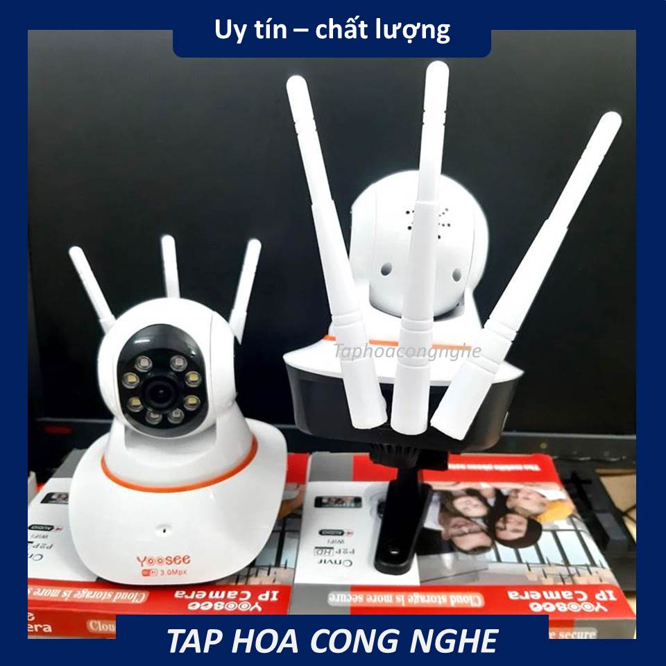 Camera wifi app YOOSEE 3 râu - 8 led hỗ trợ flash quay đêm có màu không cổng LAN