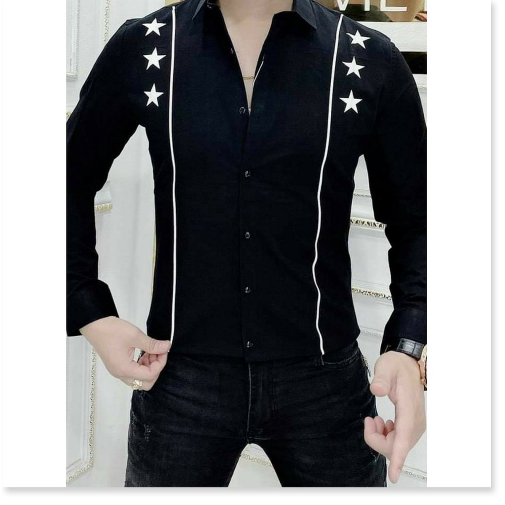 Áo sơ mi in thêu dài tay nam phong cách lịch lãm ôm body KOKO MI FASHION