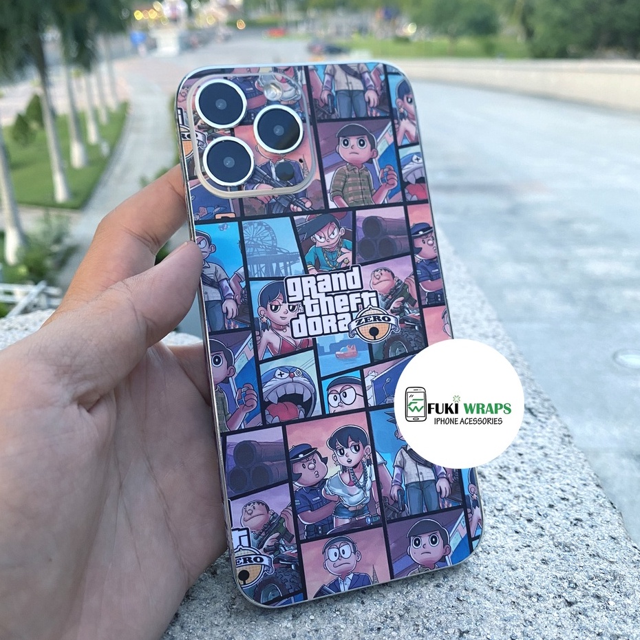 Tấm dán Skin Mặt Sau Doremon FULL VIỀN Dành Cho 13prm , 12prm , 11prm , ip11 , xr , 6p , 7p , ip12 , ip13 - FukiShop