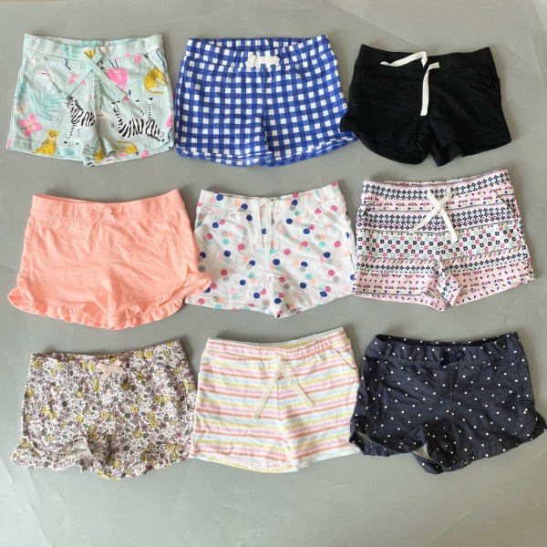 Quần đùi bé gái 4 tuổi xuất dư Carters thun cotton da cá Quần sooc bé gái kiểu hoa đẹp  - 4T QGD