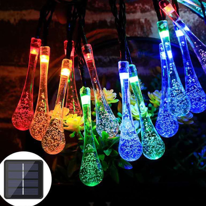 Dây đèn led NEXTOOL năng lượng mặt trời hình giọt nước trang trí tiệc IP65