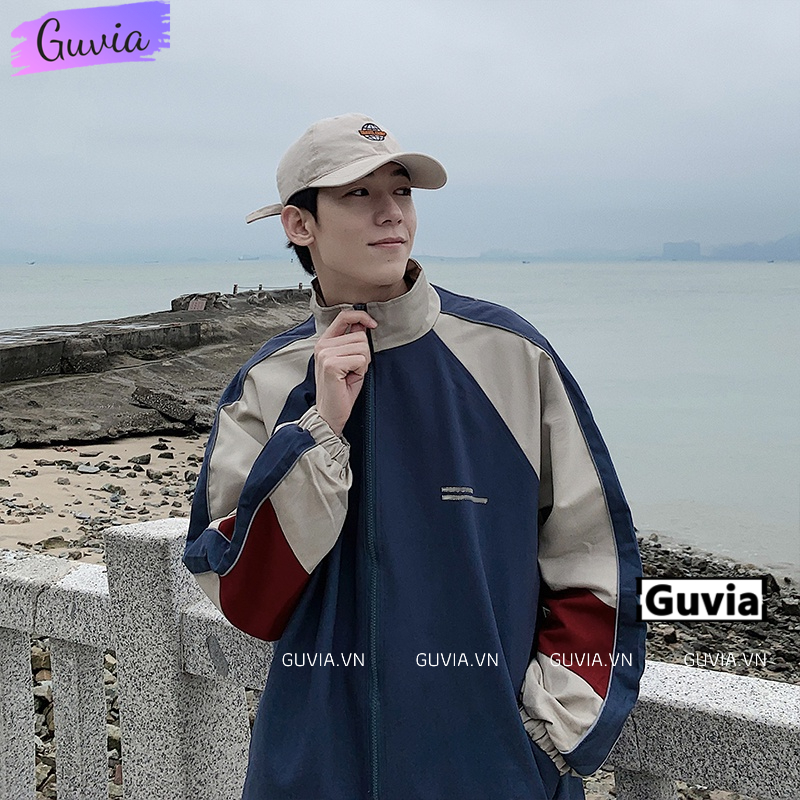 Áo Khoác Bomber Dù HEBFN Nam Nữ Form Rộng 2 Lớp, Áo Khoác Áo Gió Bomber Bóng Chày Chống Nắng Phối Màu Thời Trang GUVIA