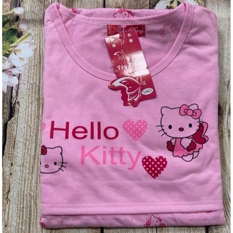 Bộ đồ bầu chất cotton họa tiết HELLO KITTY DÀI TAY xinh xắn BD922