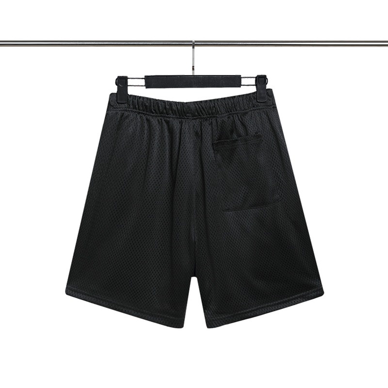 Quần Short Fear Of God Essentials SS2022, Quần đùi Essentials FOG, Chất liệu Cotton lưới, màu đen BapeVN