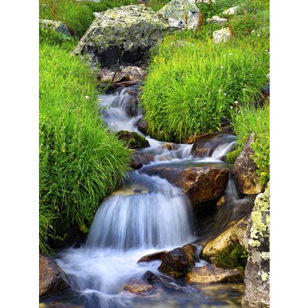 Tranh dán tường 3d thác nước quanh co, uốn lượn và gập ghềnh, chiêm ngưỡng một khung cảnh tuyệt đẹp