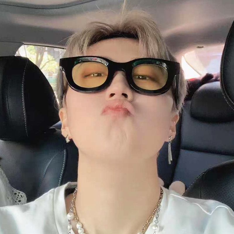 Kính Mát Gọng Oval Màu Vàng Phong Cách Hip Hop Thời Trang