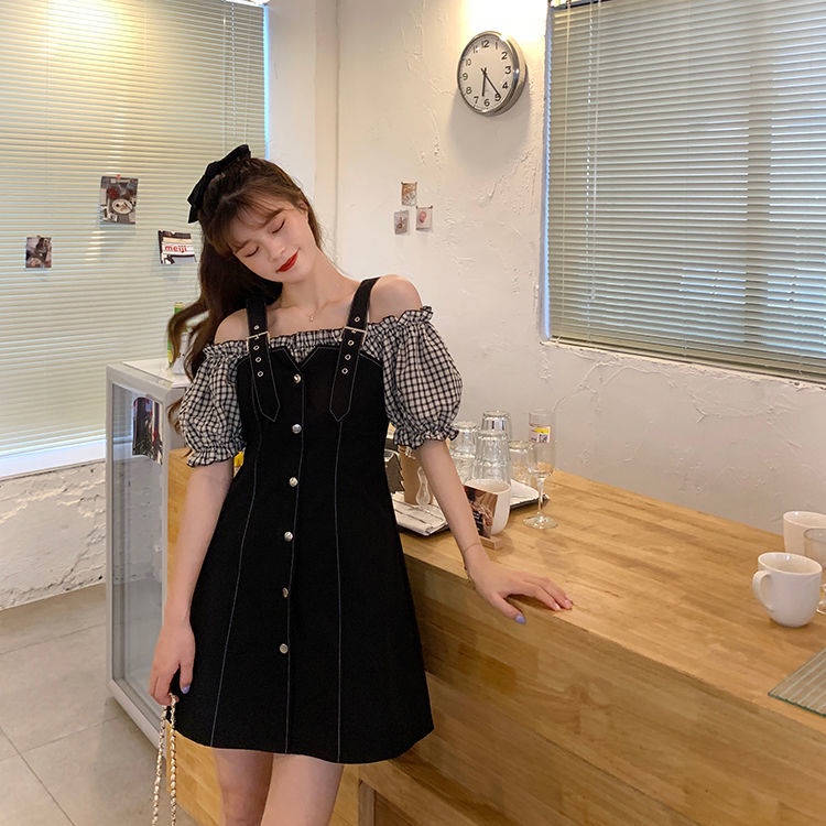 Đầm IELGY tay ngắn kiểu dáng Hepburn Pháp thời trang cho nữ