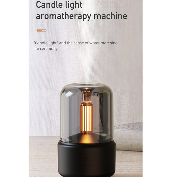 Máy Phun Sương Tạo Ẩm Có Đèn Led Hình Ngọn Nến 120ML