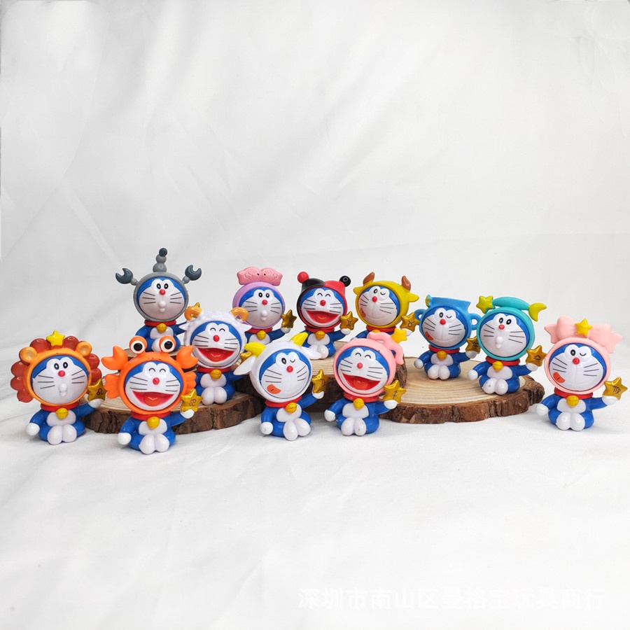 Mô Hình Đô-rê-mon Đội Nón Kiểu 12 Cung Hoàng Đạo Cực CUTE Cực Sắc Nét