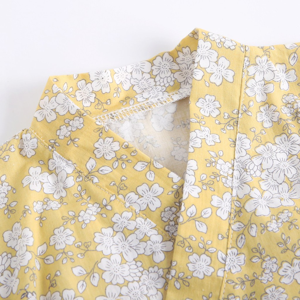 Áo Liền Quần Sanlutoz Họa Tiết Hoa Vàng Thời Trang Mùa Hè Dành Cho Bé