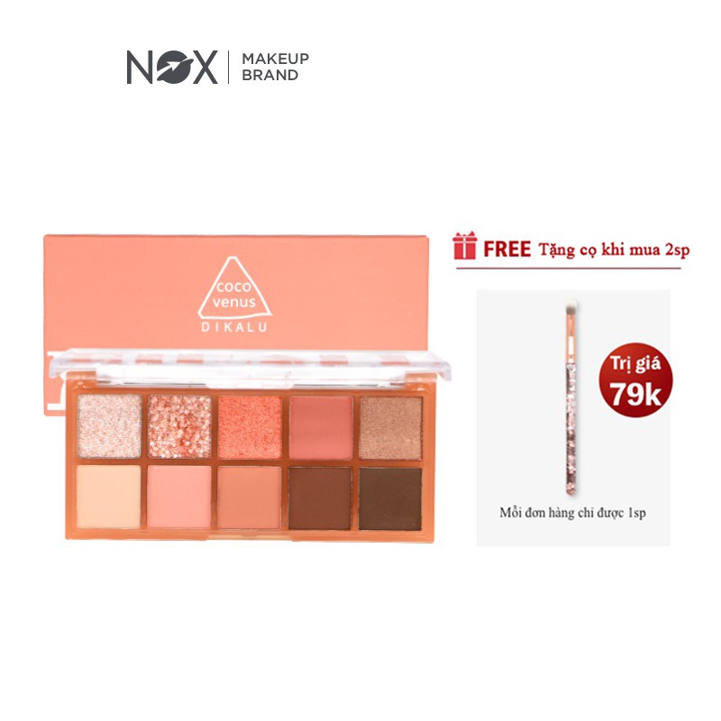 Bảng phấn mắt nhũ NOX 10 ô màu sắc lì long lanh lâu trôi không nhòe 10g | BigBuy360 - bigbuy360.vn