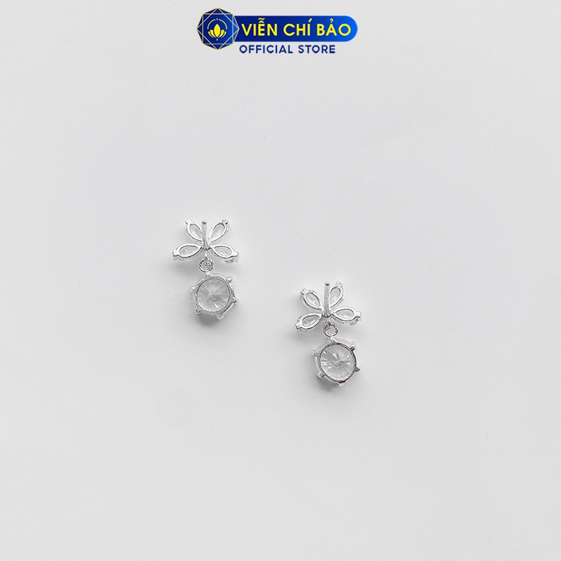 Bông tai bạc nữ hoa đá chất liệu bạc nữ 925 thời trang phụ kiện trang sức nữ thương hiệu Viễn Chí Bảo B400466-