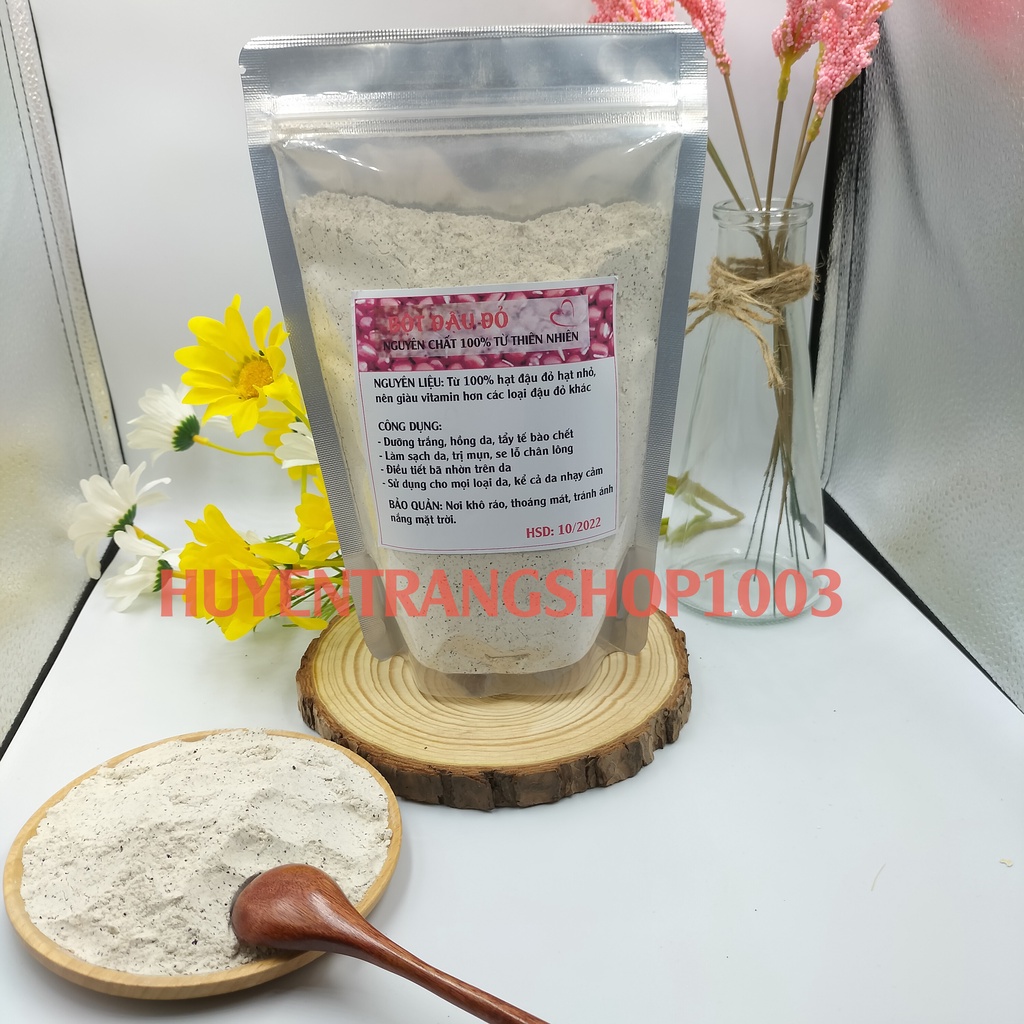 500g bột đậu đỏ nguyên chất đắp mặt trắng da (Có giấy đăng kí kinh doanh và VSATTP)