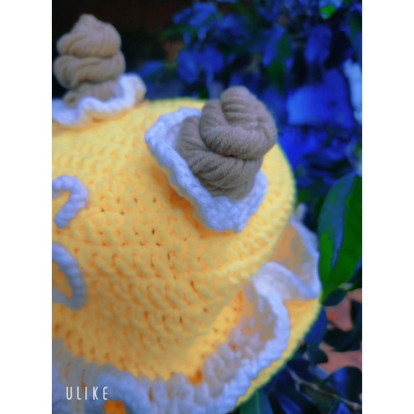 mũ búi tóc thêu tên cho bé từ sơ sinh