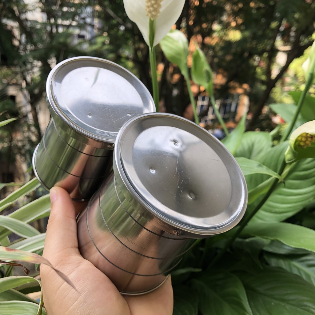 Ly Gấp Gọn Uống Nước Ép Cà Phê Trái Cây - Nhận Khắc Cốc Gấp Gọn Inox Theo Yêu Cầu.