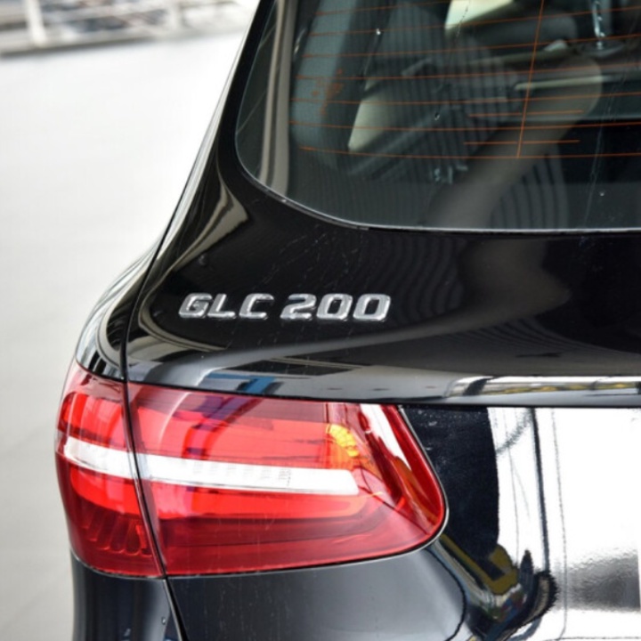 Decal tem chữ GLC200, GLC250 và GLC300 dán đuôi xe ô tô Mercedes, chất liệu nhựa ABS