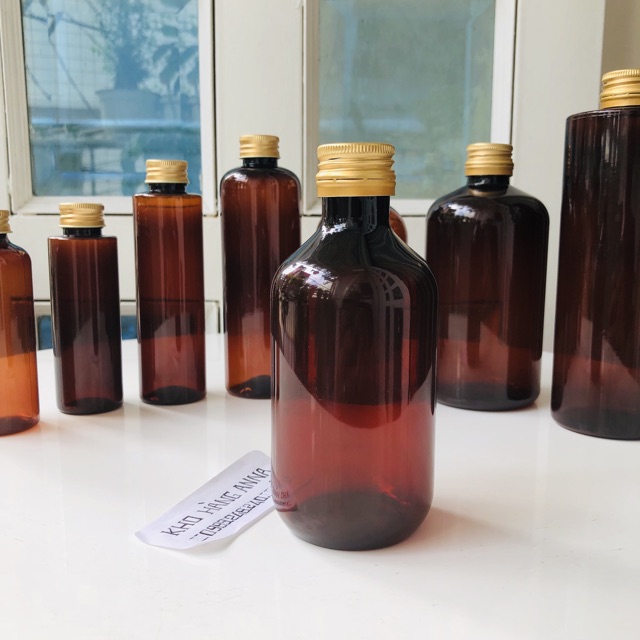 Chai lọ hủ nhựa nắp nhôm, nắp Bật nhỏ giọt- Chai pet nhựa Nâu 50ml/ 100ml/ 150ml/ 200ml/ 300ml/ 500ml chiết mỹ phẩm