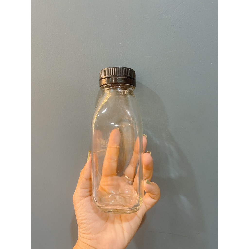 ❣️ Chai thủy tinh vuông cổ suôn miệng rộng nắp nhựa 350ml 500ml ❣️