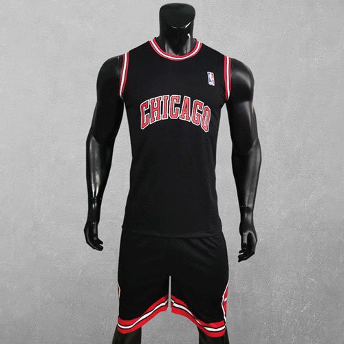 Set Quần Áo Bóng Rổ Chicago Đen Thoáng Mát, In Tên Số Theo Yêu Cầu - ViKi Sport