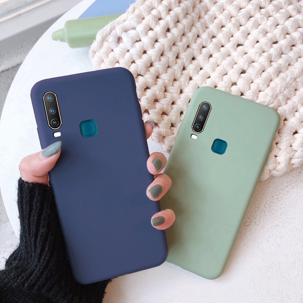 Ốp điện thoại TPu dẻo màu trơn cho ViVO Y11 Y12 Y17 Y15 2020 Y19 Y95 Y93 Y91i Y91 Y85 Y79 Y75 V9 V7 Plus