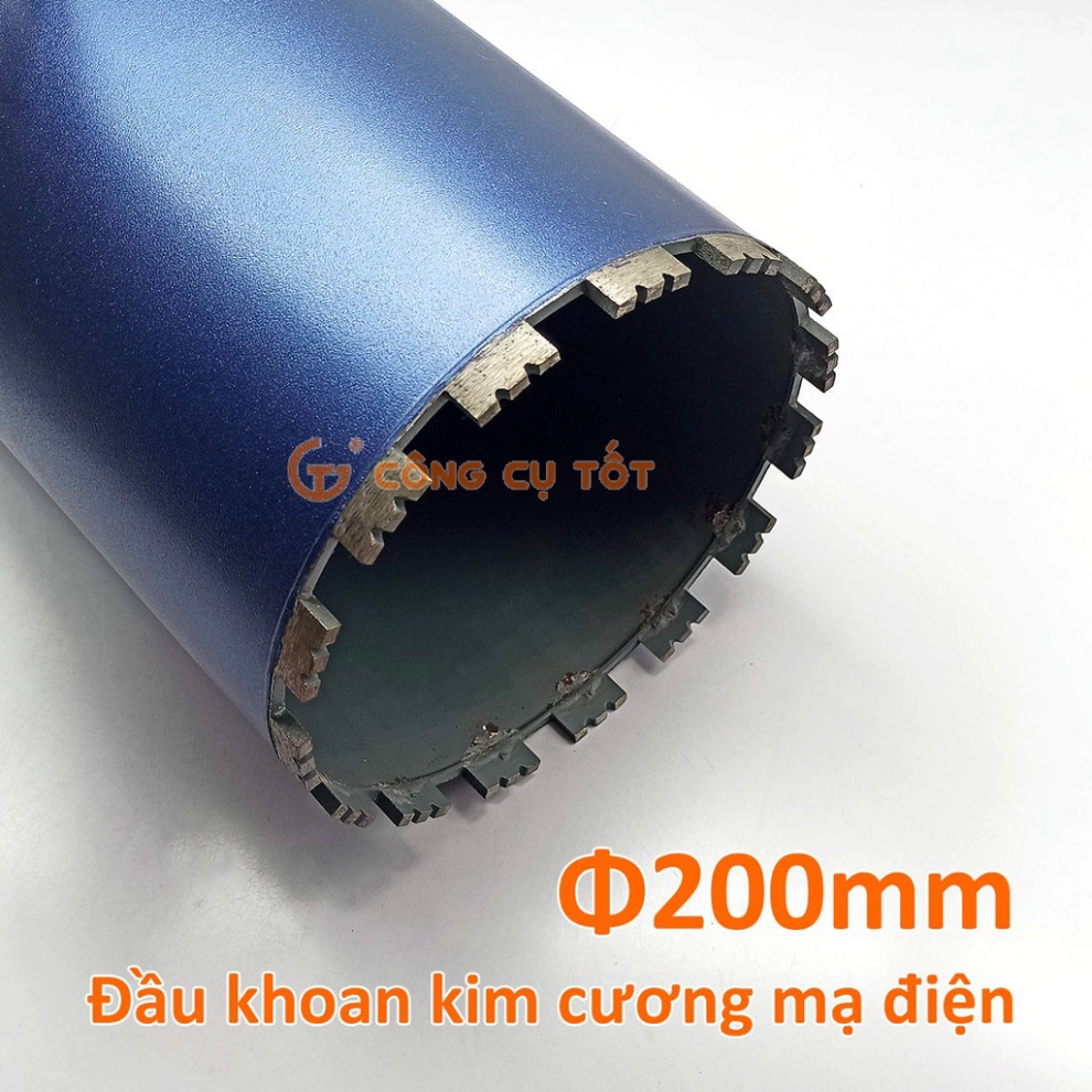 Mũi khoét tường ướt kim cương mạ điện Ø200 x 350mm