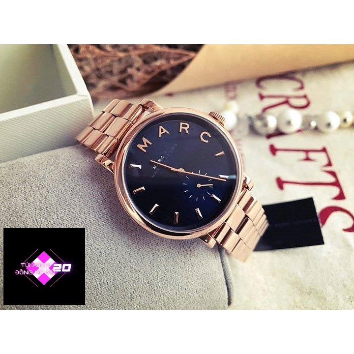 Đồng hồ đôi nam nữ Marc Jacobs Baker Rose Gold Watch MBM3332 28mm &amp; MBM3330 36mm. 5ATM.