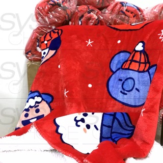 Chăn BT21 BTS phiên bản giáng sinh