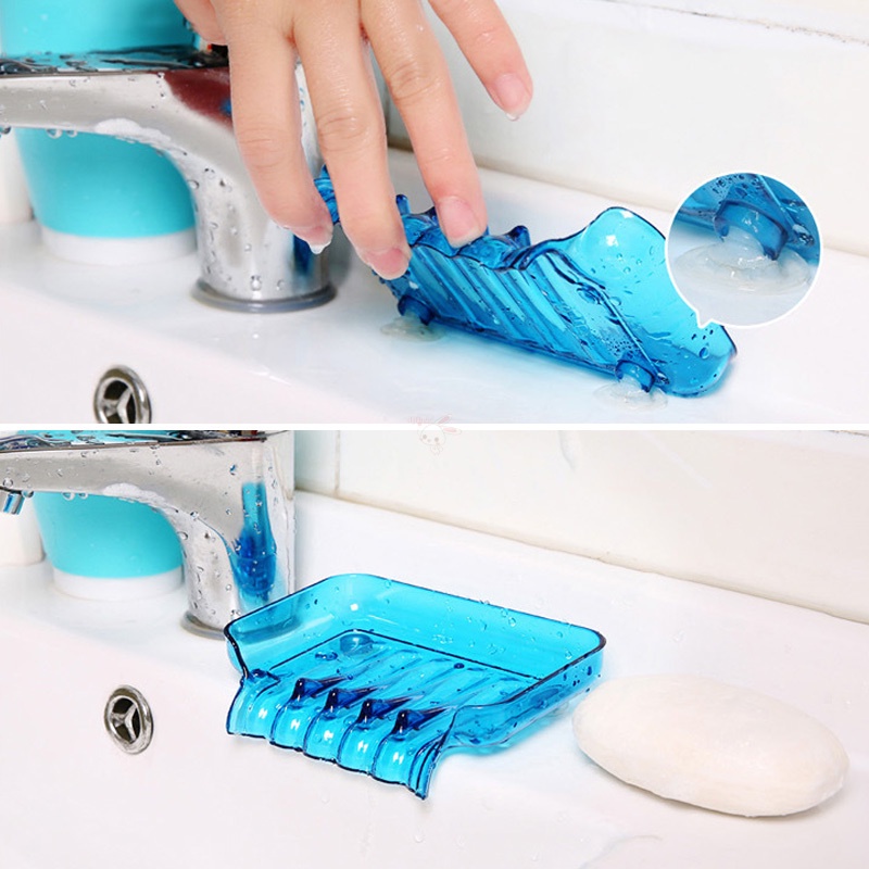 Giá Đỡ Xà Phòng / Mút Rửa Chén Ráo Nước Có Giác Hút Kép Sắp Xếp Gọn Gàng Cho Nhà Bếp / Phòng Tắm