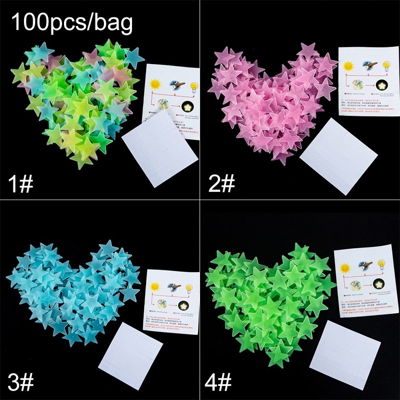 100 Ngôi Sao Dạ Quang Dán Tường Phát Sáng Trong Đêm