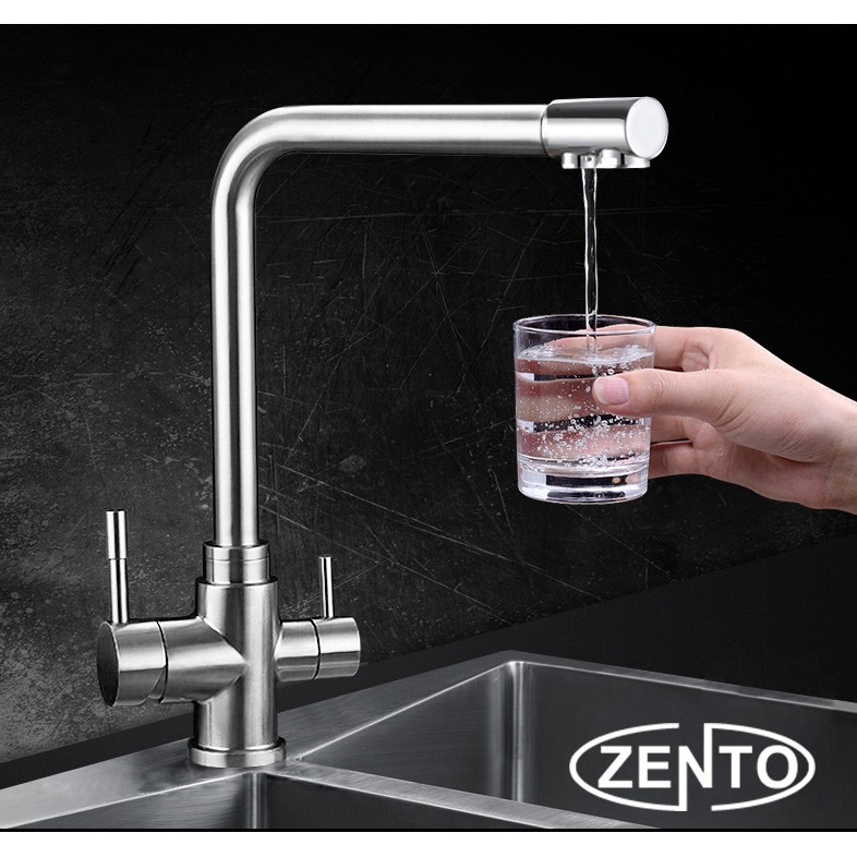 Vòi rửa bát 3 đường nước inox304 Zento SUS5570