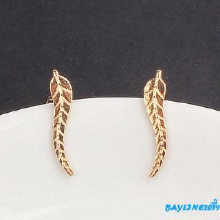 ❀Bông tai pha lê lá kim loại May-Nữ