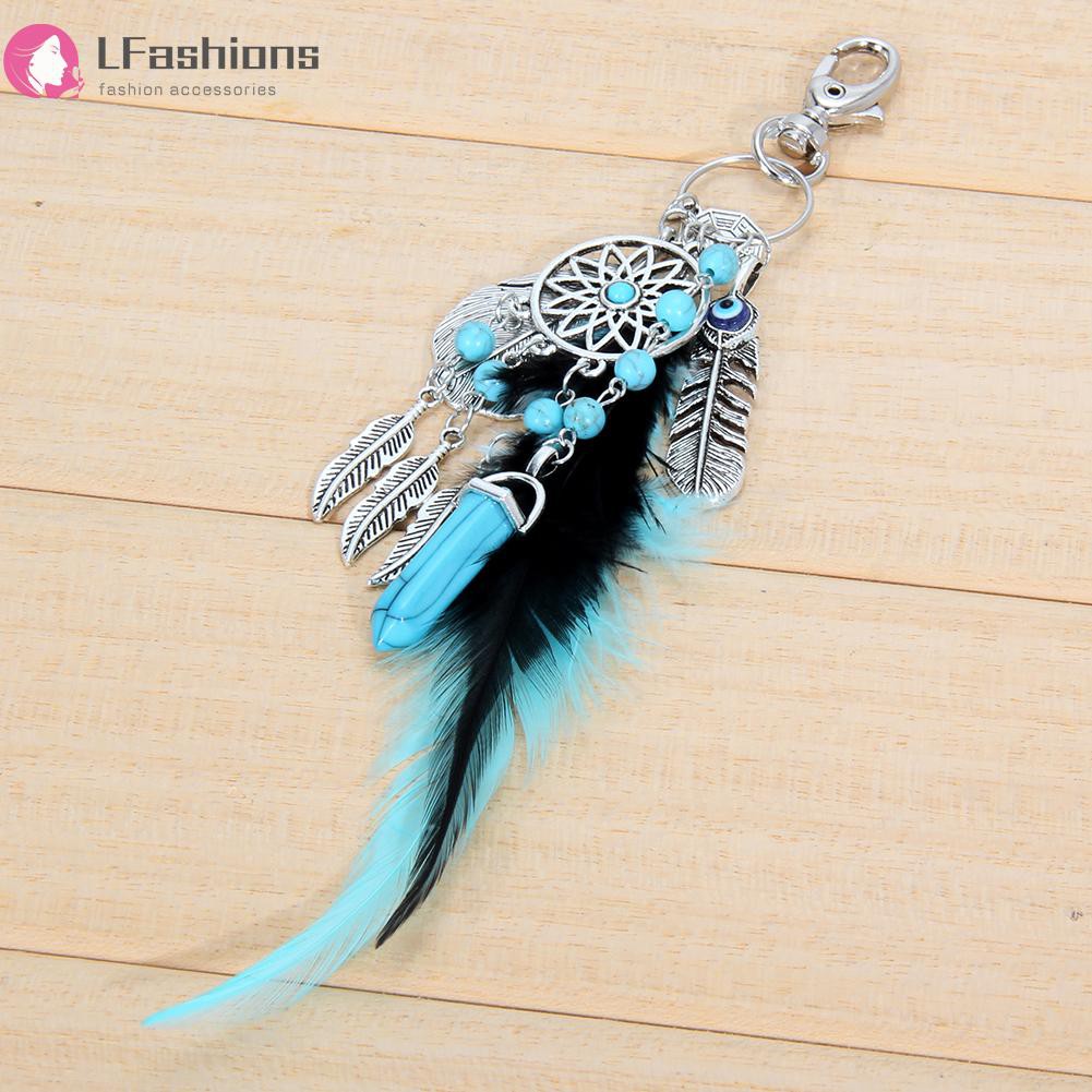 Móc Khóa Hình Dreamcatcher Đính Đá Ngọc Lam Phong Cách Boho